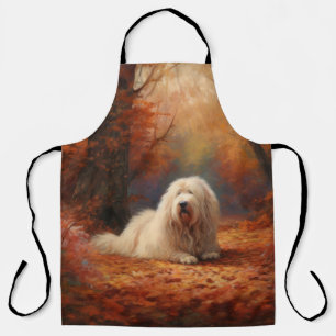 Old English Sheepdog im Herbst Leaves Fall Inspiri Schürze