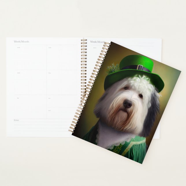 Old English Sheepdog in St. Patrick's Day Dress Planer (Anzeige)