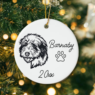 Old English Sheepdog Individuelle Name and Year Li Keramik Ornament