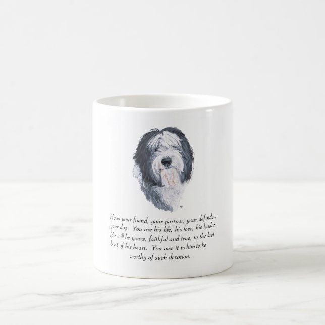 Old English Sheepdog Keepake - Männlich Kaffeetasse (Mittel)