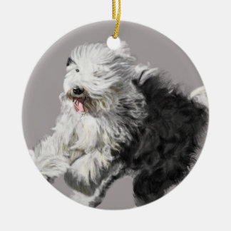 Old English Sheepdog Keramik Ornament