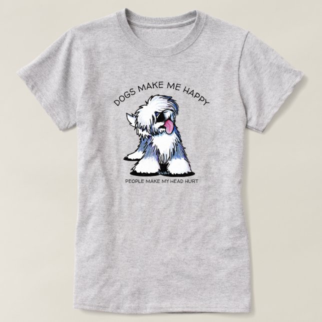 Old English Sheepdog KiniArt™ T - Shirt (Design vorne)