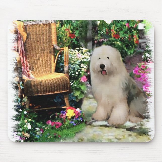Old English Sheepdog Kunstgeschenke Mousepad (Vorne)