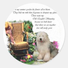 Old English Sheepdog Kunstgeschenke Runder Aufkleber