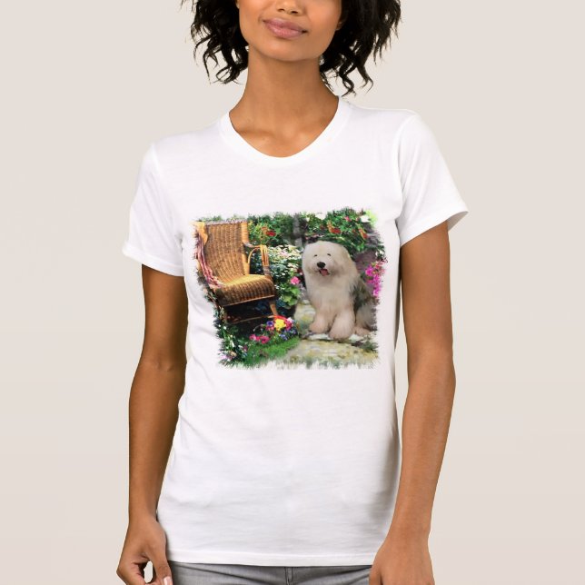 Old English Sheepdog Kunstgeschenke T-Shirt (Vorderseite)
