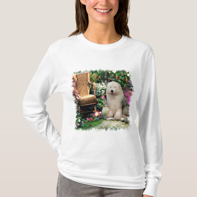 Old English Sheepdog Kunstgeschenke T-Shirt (Vorderseite)