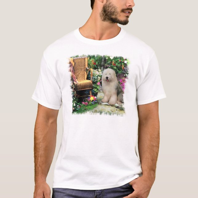 Old English Sheepdog Kunstgeschenke T-Shirt (Vorderseite)