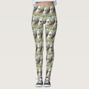 Old English Sheepdog mit Ostereiern Urlaub Leggings