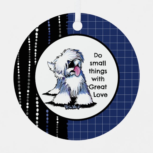 Old English Sheepdog Ornament Aus Metall (Vorderseite)