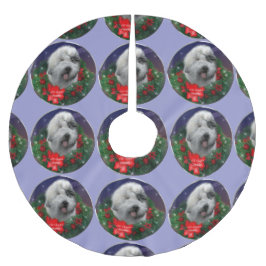 Old English Sheepdog Polyester Weihnachtsbaumdecke