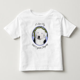 Old English Sheepdog Puppy Painting - Dog Art Kleinkind T-shirt