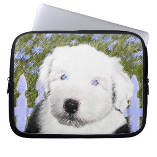Old English Sheepdog Puppy Painting - Dog Art Laptopschutzhülle