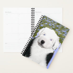 Old English Sheepdog Puppy Painting - Dog Art Planer