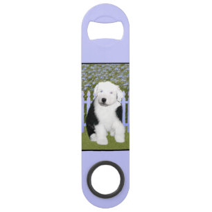 Old English Sheepdog Puppy Painting - Dog Art Speed Flaschenöffner