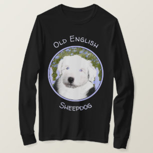 Old English Sheepdog Puppy Painting - Dog Art T-Shirt