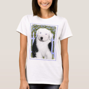 Old English Sheepdog Puppy Painting - Dog Art T-Shirt
