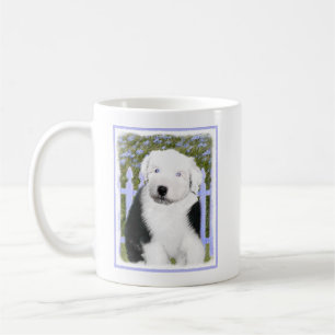 Old English Sheepdog Puppy Painting - Dog Art Tasse