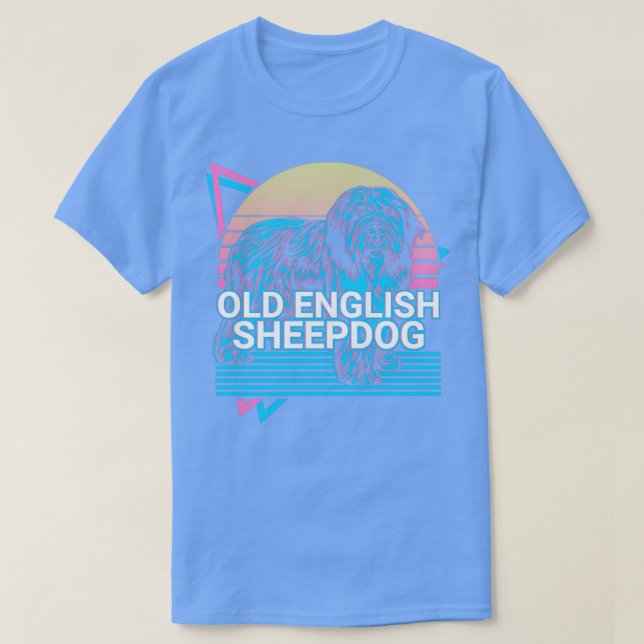 Old English Sheepdog Retro T-Shirt (Design vorne)