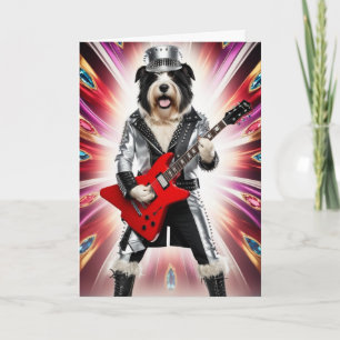 Old English Sheepdog Rock Star Card Karte