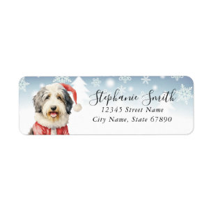 Old English Sheepdog Rücksendeadressen-Aufkleber