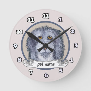 Old English Sheepdog Runde Wanduhr