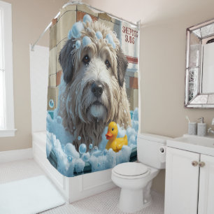 Old English Sheepdog Schlapp Schlaf Süß Lustig Duschvorhang