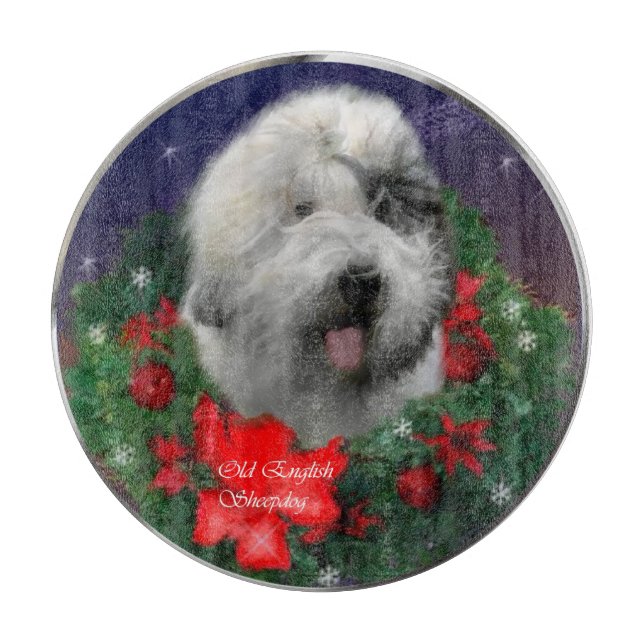Old English Sheepdog Schneidebrett (Vorderseite)
