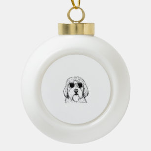 Old English Sheepdog Sketch Zeichne Art Dog Lover Keramik Kugel-Ornament