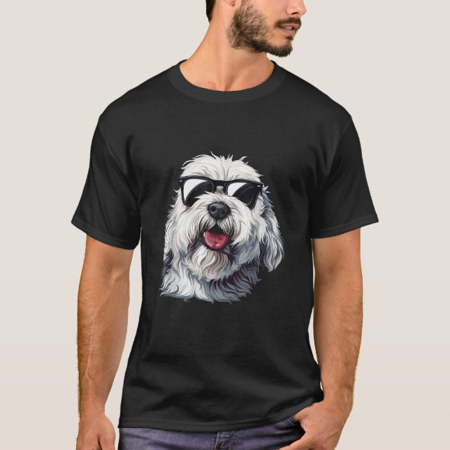 Old English Sheepdog Sunglasses Dog Breed Graphic  T-Shirt (Vorderseite)