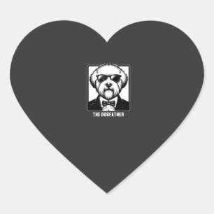 Old English Sheepdog The Dogfather Smoking Tuxedo Herz-Aufkleber