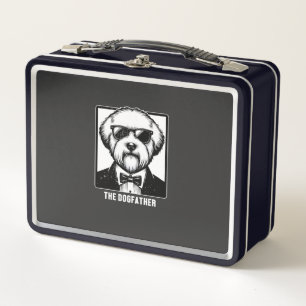 Old English Sheepdog The Dogfather Smoking Tuxedo  Metall Brotdose