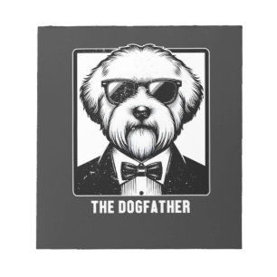 Old English Sheepdog The Dogfather Smoking Tuxedo Notizblock