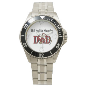 Old English Sheepdog Vater Geschenke Armbanduhr