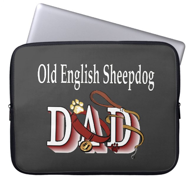 Old English Sheepdog Vater Laptopschutzhülle (Vorderseite)