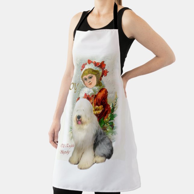Old English Sheepdog Vintage Weihnachten Schürze (InSitu)