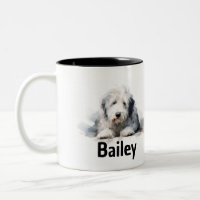 Old English Sheepdog Watercolor Tasse