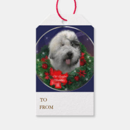 Old English Sheepdog Weihnachten Geschenkanhänger