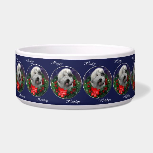Old English Sheepdog Weihnachten Napf (Vorderseite)