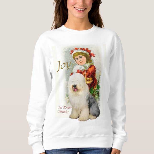 Old English Sheepdog Weihnachten Sweatshirt (Vorderseite)
