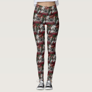 Old English Sheepdog Weihnachts-Festival Leggings