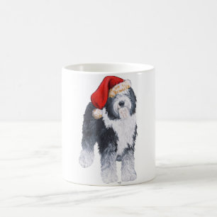 Old English Sheepdog Weihnachtsmannmütze Kaffeetasse