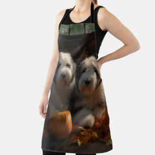 Old English Sheepdog Welpe Autumn Delight Pumpkin Schürze