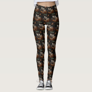 Old English Sheepdog Welpe Herbstfreude Kürbis Leggings