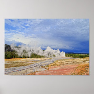 Old Faithful Geyser, Yellowstone Nationalpark Poster