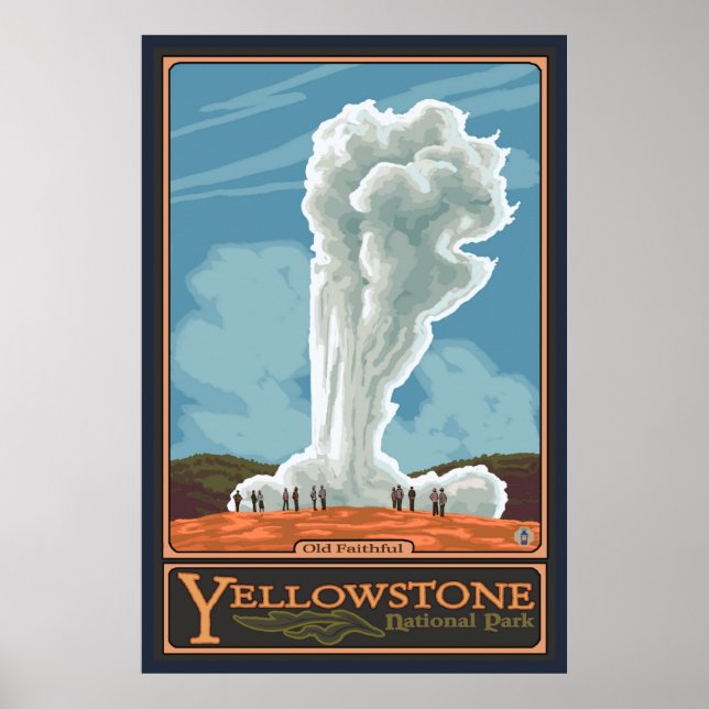 Old Faithful Geyser - Yellowstone Nat'l Park Poster (Vorne)