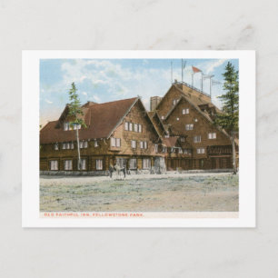 Old Faithful Inn, Yellowstone Park Vintage Postkarte