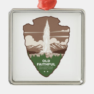 Old Faithful Yellowstone National Park Pfeilspitze Ornament Aus Metall
