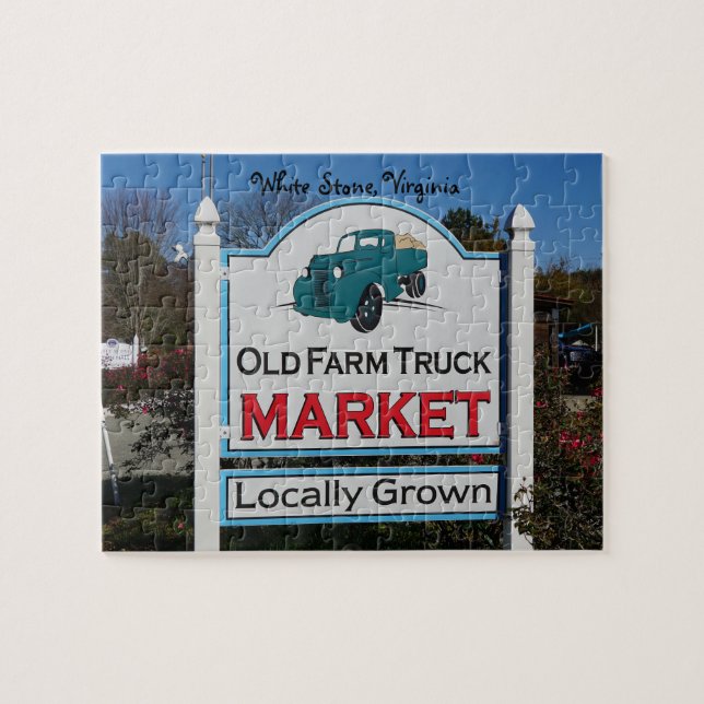 Old Farm Market, personalize with your text Puzzle (Horizontal)