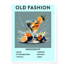 Old Fashion Cocktailbar-Wandkunst