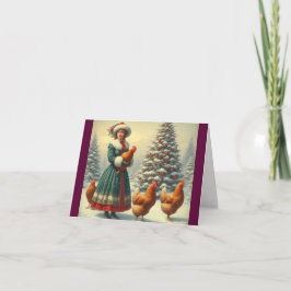 Old Fashion Country Chicken Weihnachtskarte Karte